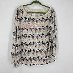 Disney Parks Women’s Round Neck Long Sleeve Mickey Printed Sweatshirt size 1X